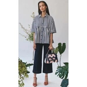 Kate Spade‎ Denim Cropped Wide Leg Blue Indigo Jeans Size 2